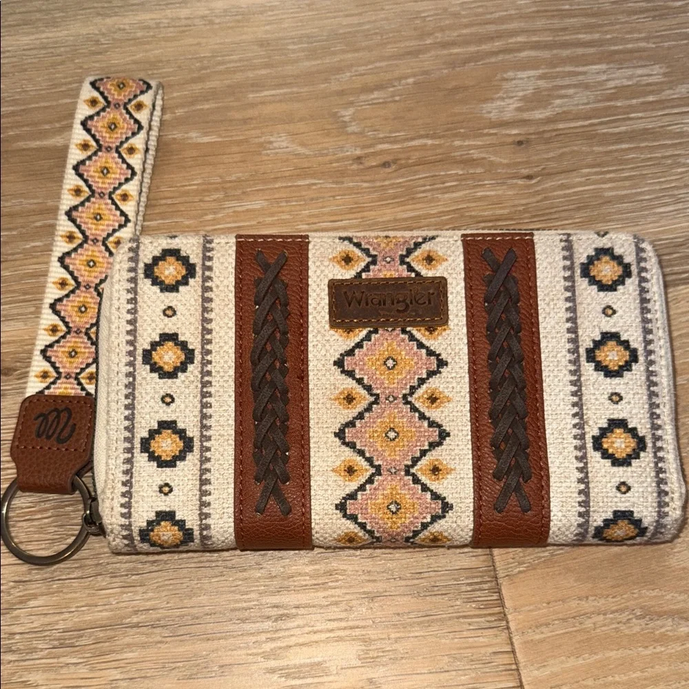 Wrangler Multicolor Patterned Wallet with Wristlet - Picture 1 of 3